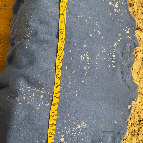 You are Loved crewneck Blue Splatter Sweatshirt L - Picture 5 of 5